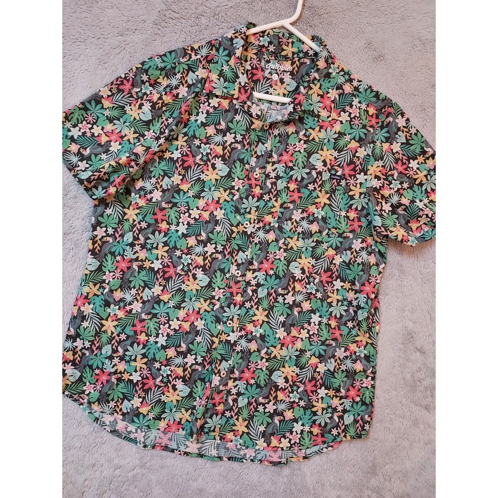 Chubbies Shirt Mens Large Floral Parrot Colorful Mesh Lightweight Beach Outdoor